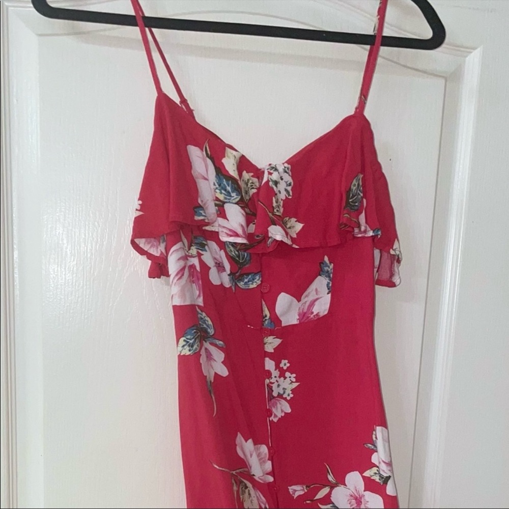 Beautiful Band of Gypsies red floral buttoned dress size Small - Picture 4 of 15